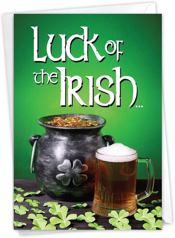 NobleWorks - 1 Funny Card for St Patrick's Day - Saint Pattys Irish Humor, Fun Greeting with Envelope - Are We Irish C6761SPG in Saudi Arabia