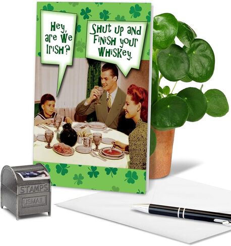 NobleWorks - 1 Funny Card for St Patrick's Day - Saint Pattys Irish Humor, Fun Greeting with Envelope - Are We Irish C6761SPG in Saudi Arabia