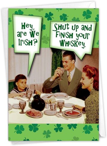 NobleWorks - 1 Funny Card for St Patrick's Day - Saint Pattys Irish Humor, Fun Greeting with Envelope - Are We Irish C6761SPG in Saudi Arabia