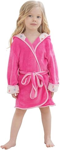 Bowknot Hooded Robe Warm Soft Sleepwear Housecoat in Kuwait
