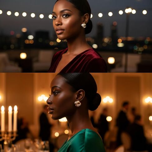 أقراط ذهبية مكتنزة، مسمار بعقدة كبيرة مع أحجار الراين الكريستالية، هدية مجوهرات عصرية للنساء in Kuwait