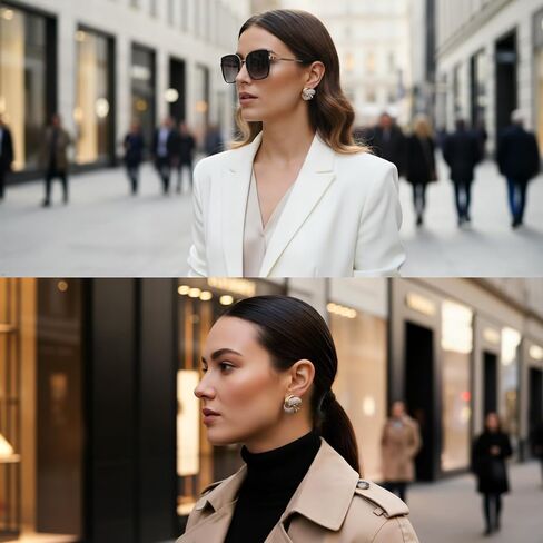 أقراط ذهبية مكتنزة، مسمار بعقدة كبيرة مع أحجار الراين الكريستالية، هدية مجوهرات عصرية للنساء in Kuwait