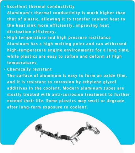 Upgraded aluminum Engine Coolant Radiator Pipe Water Hose Line Compatible with Audi Q7 2011-2015, S4 2010-2012, S5 2010-2011, 3.0L in Kuwait