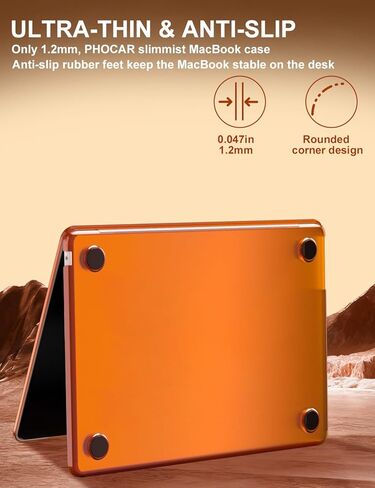 مجموعة حافظة صلبة شفافة غير لامعة من PHOCAR لجهاز MacBook Air 13.6 بوصة من موديلات M4/M3/M2 A3240/A3113/A2681، غطاء واقٍ مضاد لبصمات الأصابع مع غطاء لوحة المفاتيح، واقي شاشة ولوحة ماوس in Kuwait