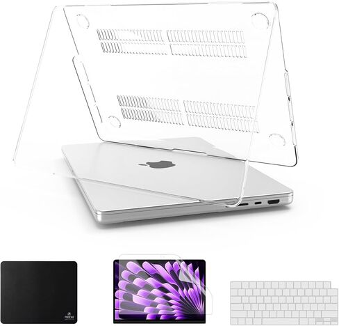 حافظة PHOCAR شفافة لجهاز MacBook Pro 14 بوصة M5 (M4/M3/M2/M1Pro)، غطاء MacBook Pro 14 فائق النحافة مع غطاء لوحة المفاتيح، واقي الشاشة ولوحة الماوس، مجموعة ملحقات الحماية الكاملة لجهاز MacBook Pro 14" in Kuwait