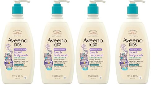 غسل البشرة الحساسة لأطفال Aveeno مع مستخلص الشوفان ، ويغسل الأوساخ برفق وجرافات دون تجفيف ، خالية من الدمعة ، غسل جسم الأطفال Hypoallergenic ، 18 FL. أوز ، 2 عبوة in Saudi Arabia