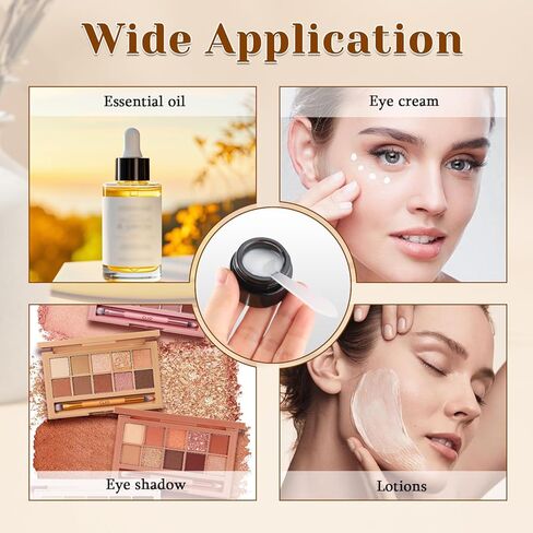 24 Pack 5g Amber Glass Cream Jars Round Cosmetic Vials Pot Refillable Makeup Bottle Containers with Lids&Inner Liners for Lotion Cream Ointments Lip Balm Eyeshadow Slime in Saudi Arabia