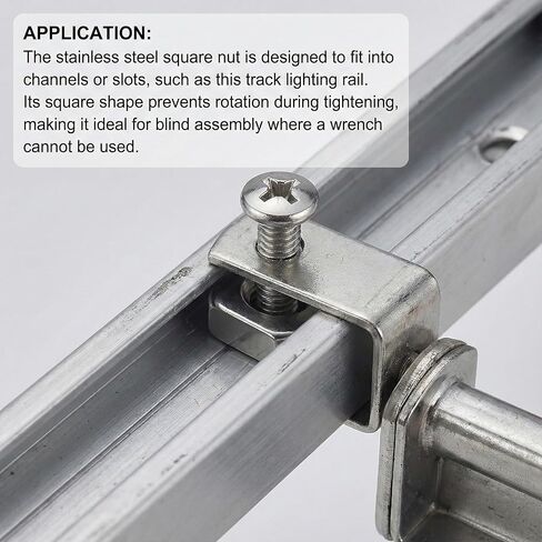 M4 Square Nuts, Machine Screw Nuts, 304 Stainless Steel, Metric, 120Pcs in Kuwait