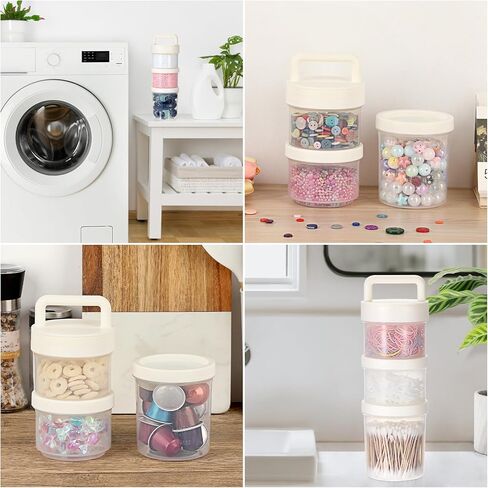 Portable Laundry Detergent Dispenser with Handle, Stackable Laundry Storage Containers for Apartments and Dorms, Small Plastic Detergents Organizer for Scent Booster Pods Tablets Powder-3 Tier in Saudi Arabia