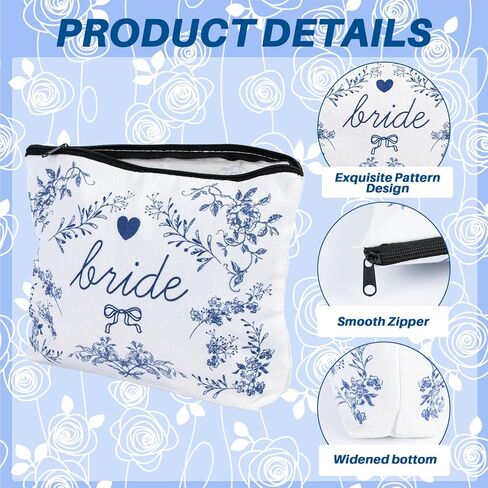 Bride Makeup Bag with Mirror, Bride To Be Gifts for Women Travel Toiletry Bag Make Up Bag Bridal Shower Gifts for Engagement Wedding in Kuwait