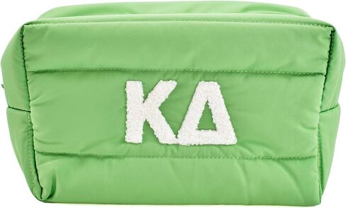 Sorority Shop Kappa Delta Makeup Bag - Puffer Style with Sorority Letters, Travel Cosmetic Bag with Zipper Closure, Perfect Kappa Delta Sorority Gifts for Women in Saudi Arabia