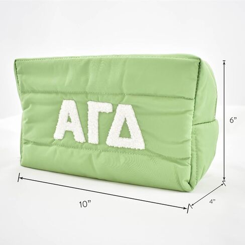 Sorority Shop Kappa Delta Makeup Bag - Puffer Style with Sorority Letters, Travel Cosmetic Bag with Zipper Closure, Perfect Kappa Delta Sorority Gifts for Women in Saudi Arabia