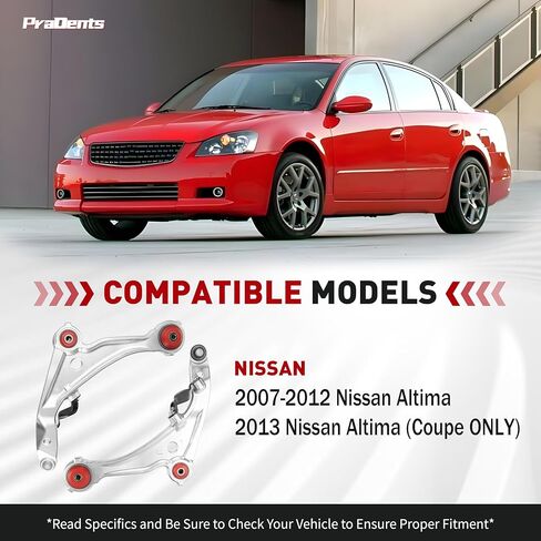 قطعتان من أذرع التحكم الأمامية السفلية مع مجموعات تعليق مفاصل كروية لـ 2007-2012 Nissan Altima، 2013 Altima Coupe 2-Door فقط، استبدال K620195 K620196 in Kuwait