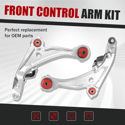 قطعتان من أذرع التحكم الأمامية السفلية مع مجموعات تعليق مفاصل كروية لـ 2007-2012 Nissan Altima، 2013 Altima Coupe 2-Door فقط، استبدال K620195 K620196 in Kuwait