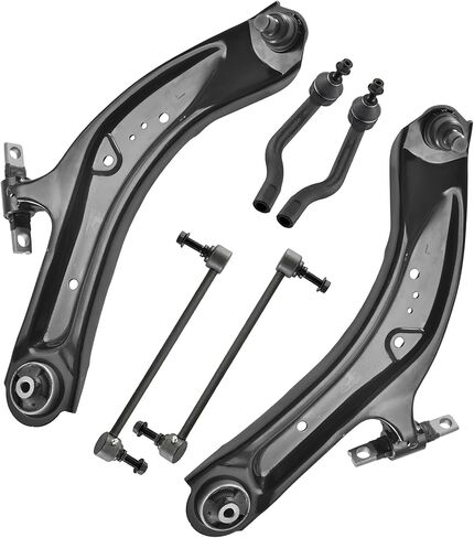 6 قطعة طقم تعليق لـ 2014-2019 Nissan Rogue، أذرع التحكم الأمامية السفلية مع مفاصل كروية وصلات شريط التأثير وأطراف قضيب التعادل الخارجي in Kuwait