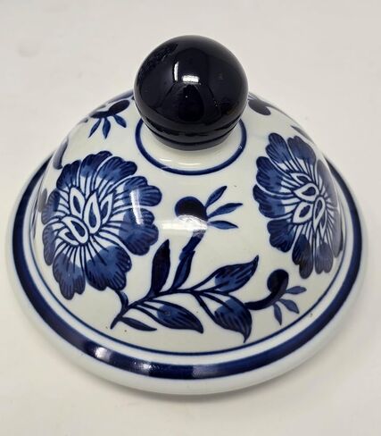 Festcool 12.5" Blue and White Porcelain Floral Temple Ginger Jar Vase, China Qing Style (Blue) in Saudi Arabia
