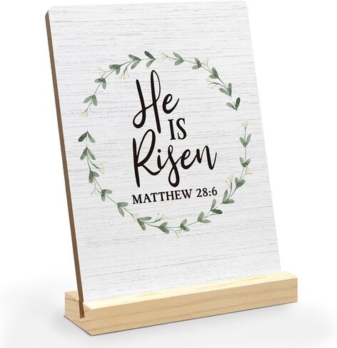 Easter Christian Lamb Desk Decor, Lamb Decor, Religious Quotes Easter Wood Plaque, Christian Bible Verse the Lamb of God Wooden Plaque Sign with Wood Stand for Home Office Decor in Saudi Arabia