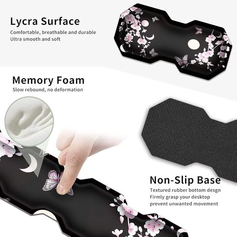 RYUITHDJP Large Mouse Pad for Gaming+Keyboard Wrist Rest+Wrist Support+Coaster Set of 4, XXL Extended Gaming Mouse Pad Desk Pad Easy Typing Pain Relief Non Skid Base Desk Mat-Cherry Blossom in Kuwait