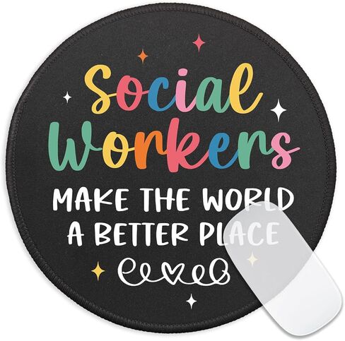 Social Worker Gifts, Social Workers Make The World A Better Place Mouse Pad for Desk, Small Mousepad with Non-Slip Rubber Base, Thank You Gifts for Social Worker, Social Worker Office Decor in Kuwait