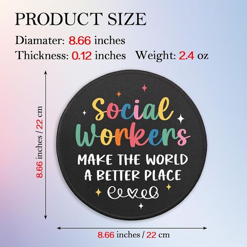 Social Worker Gifts, Social Workers Make The World A Better Place Mouse Pad for Desk, Small Mousepad with Non-Slip Rubber Base, Thank You Gifts for Social Worker, Social Worker Office Decor in Kuwait
