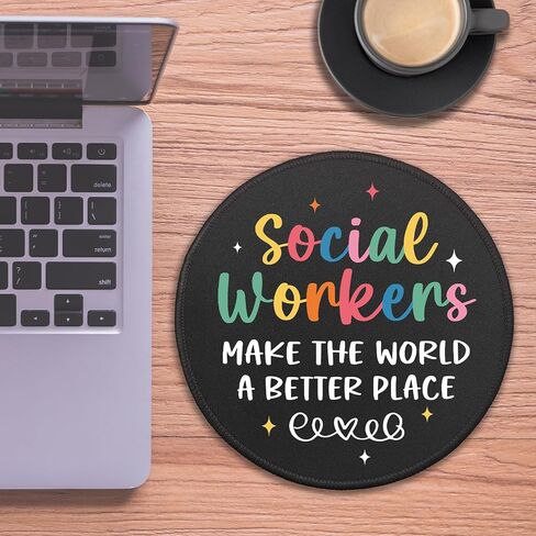 Social Worker Gifts, Social Workers Make The World A Better Place Mouse Pad for Desk, Small Mousepad with Non-Slip Rubber Base, Thank You Gifts for Social Worker, Social Worker Office Decor in Kuwait