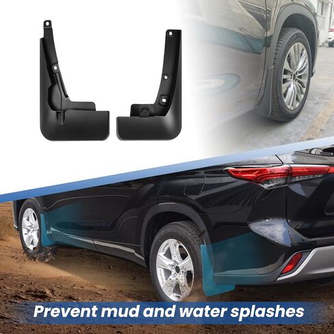 4PCS Mud Guards Splash Flaps Mudflaps Compatible with Toyota Highlander 2020-2024(Not for 4WD) Auto Exterior Accessories Front Rear Tire Mudguards Kit Vehicle Wheel Liner Fenders in Kuwait