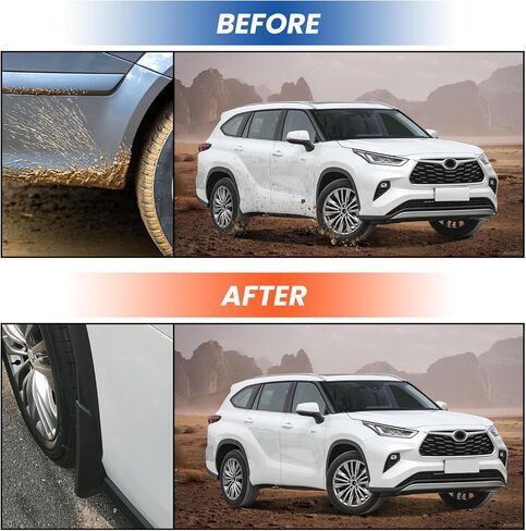 4PCS Mud Guards Splash Flaps Mudflaps Compatible with Toyota Highlander 2020-2024(Not for 4WD) Auto Exterior Accessories Front Rear Tire Mudguards Kit Vehicle Wheel Liner Fenders in Kuwait