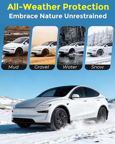 Mud Flaps for New Tesla Model Y Juniper 2026 2025 Fender Accessories, All-Weather Front and Rear Splash Guards 4PCS, PP Plastic Heavy-Duty Mudflaps, Maximum Rock & Mud Protection in Saudi Arabia