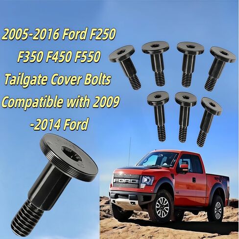 براغي غطاء الباب الخلفي متوافقة مع 2009-2014 Ford F150 (باستثناء Flareside) | يناسب 2005-2016 فورد F250 F350 F450 F550 | قطع غيار OEM مكونة من 8 قطع in Kuwait