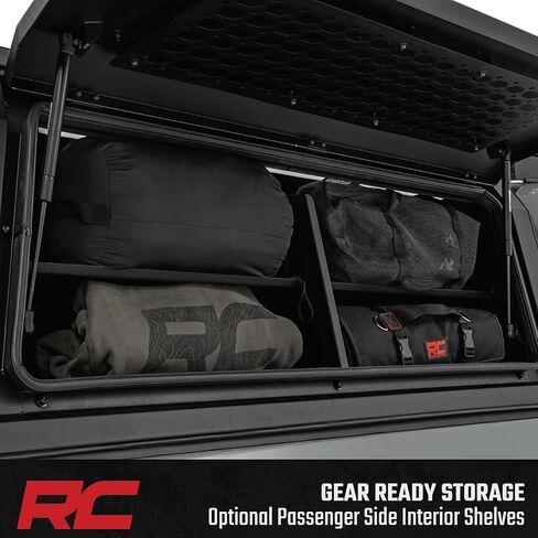 غطاء سرير لشاحنة Rough Country Truck لسيارة Toyota Tacoma (2016-2023) سرير 5 أقدام - تصميم معياري، قفل أبواب الوصول إلى جناح النورس، لوحات مولي، إضاءة داخلية LED in Saudi Arabia