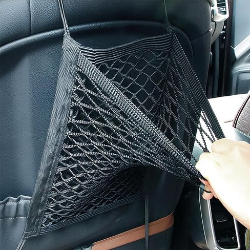 Car Mesh Organizer Pet Barrier Backseat Dog Net for SUV Separates Pets Kids from Passengers Safely Storage Net Bag for Tissues Purse Essentials Universal Stretchable Divider (3Layer) in Saudi Arabia