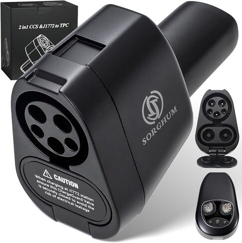 SORGHUM 2-in-1 CCS & J1772 to Tesla Adapter - CCS to NACS Adapter Compatible with Tesla Model Y/3/S/X/Cybertruck Max 250KW DC Superfast Charging for Electrify America/ChargePoint/EVgo/Blink in Kuwait