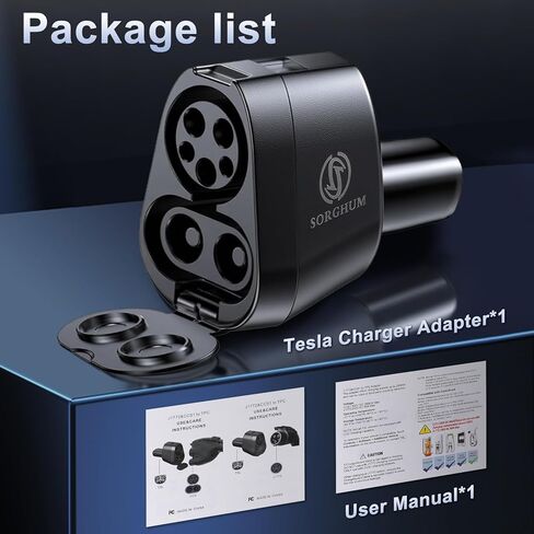 SORGHUM 2-in-1 CCS & J1772 to Tesla Adapter - CCS to NACS Adapter Compatible with Tesla Model Y/3/S/X/Cybertruck Max 250KW DC Superfast Charging for Electrify America/ChargePoint/EVgo/Blink in Kuwait