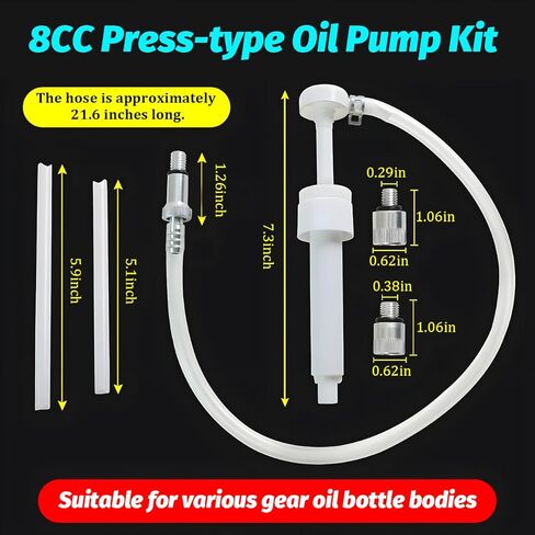 Car Transmision Fluid Pump Kit, Gear Oil Transfer and Differential Fluid Pump for Standard Quart Bottle, Gear Oil Transmission Kit with 3rd Adapter & 8mm 10mm Adapter, Fits Most Vehicle in Kuwait