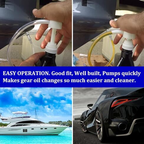 Car Transmision Fluid Pump Kit, Gear Oil Transfer and Differential Fluid Pump for Standard Quart Bottle, Gear Oil Transmission Kit with 3rd Adapter & 8mm 10mm Adapter, Fits Most Vehicle in Kuwait
