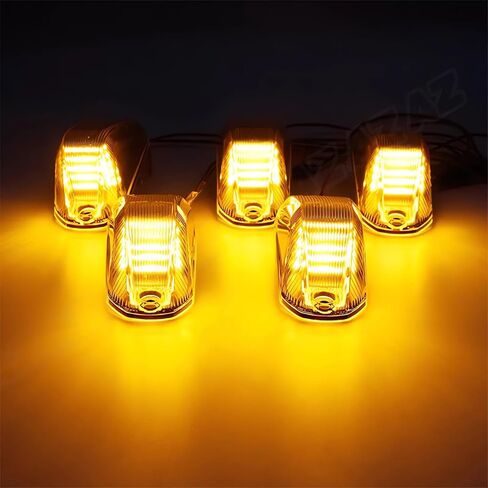 KOMAS 5PCS Cab Roof Top Marker Lights Assembly Amber Led Clearance Running Lamps Compatible with Dodge Ram 2014-2023 ProMaster 1500 2500 3500, (Smoke Clear Lens) in Saudi Arabia