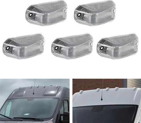 KOMAS 5PCS Cab Roof Top Marker Lights Assembly Amber Led Clearance Running Lamps Compatible with Dodge Ram 2014-2023 ProMaster 1500 2500 3500, (Smoke Clear Lens) in Saudi Arabia