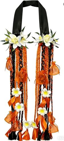 Graduation Ribbon Leis Class of 2026 Hawaiian Ribbon Braided Lei with Flowers in Saudi Arabia