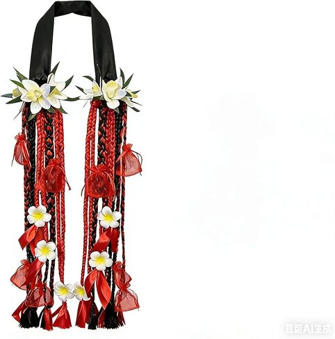 Graduation Ribbon Leis Class of 2026 Hawaiian Ribbon Braided Lei with Flowers in Saudi Arabia
