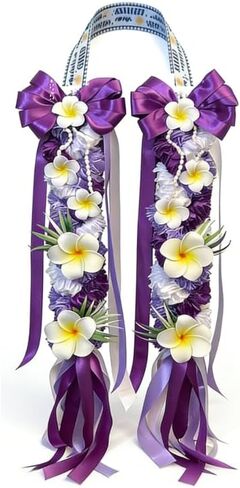 Graduation Ribbon Leis Class of 2026 Hawaiian Ribbon Braided Lei with Flowers in Saudi Arabia