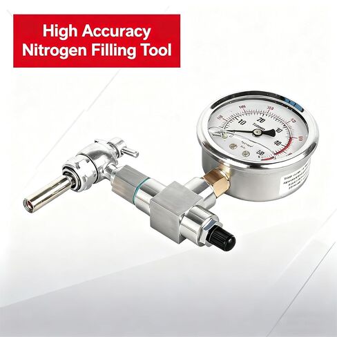 مجموعة أدوات تعبئة الصدمات بالنيتروجين 700 رطل لكل بوصة مربعة عالية الدقة بدون فقدان أداة تعبئة النيتروجين مع امتداد لصدمات صمام شريدر تناسب جميع الصدمات مع صمام تعبئة شريدر in Kuwait