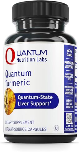 Quantum Nutrition Labs Turmeric - Turmeric Capsules, Turmeric Curcumin Supplement, Liver Support, 500 mg of Curcuma Per Capsule - 60 Vegetarian Capsules in Kuwait