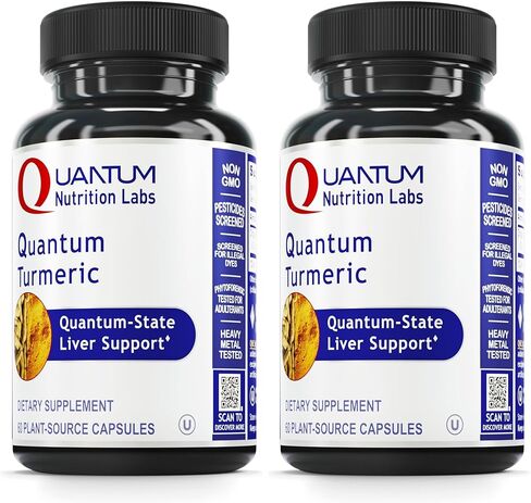 Quantum Nutrition Labs Turmeric - Turmeric Capsules, Turmeric Curcumin Supplement, Liver Support, 500 mg of Curcuma Per Capsule - 60 Vegetarian Capsules in Saudi Arabia