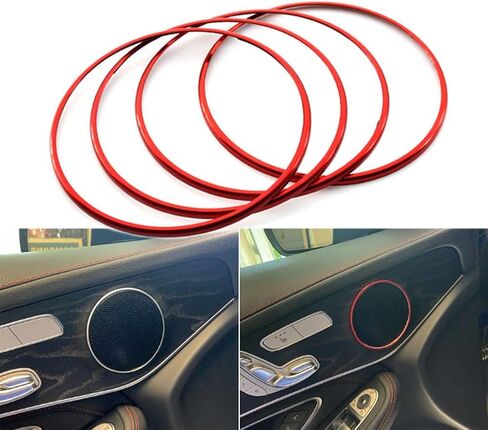 Red Door Stereo Audio Speaker Horn Circle Ring Loudspeaker Cover Trim Compatible with C Class C250 C300 C350 W205 E Class W213 GLC Class GLC250 GLC300 in Saudi Arabia