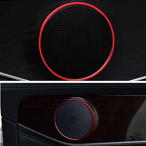 Red Door Stereo Audio Speaker Horn Circle Ring Loudspeaker Cover Trim Compatible with C Class C250 C300 C350 W205 E Class W213 GLC Class GLC250 GLC300 in Saudi Arabia
