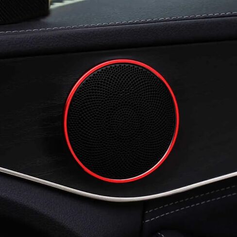 Red Door Stereo Audio Speaker Horn Circle Ring Loudspeaker Cover Trim Compatible with C Class C250 C300 C350 W205 E Class W213 GLC Class GLC250 GLC300 in Saudi Arabia