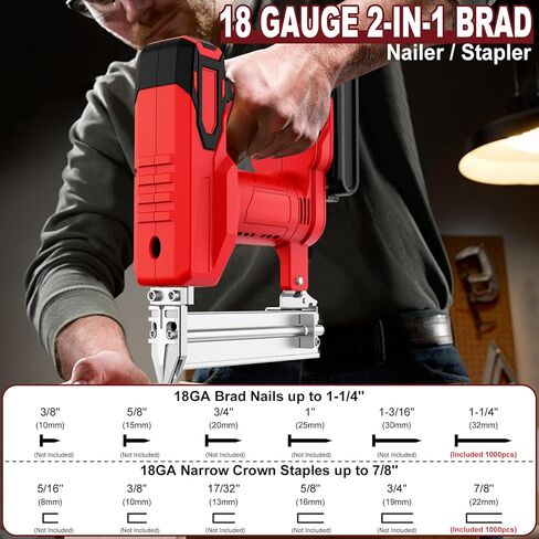 Pneumatic Brad Nailer, Nail Gun, Accepts 18 Gauge 3/8 to 2 Inch Brad Nails in Kuwait