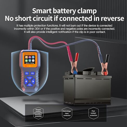 Battery Tester, Car Battery Tester K1S, Battery Load Tester 12V-30V Lead-Acid Battery Digital Automotive Battery Analyzer Can test automotive, electric vehicle, and motorcycle batteries in Kuwait