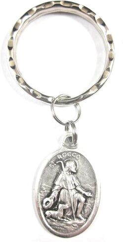 VPP St Rocco (Rock Roch) Medal Italy Key Ring Gift Box Prayer Card in Kuwait