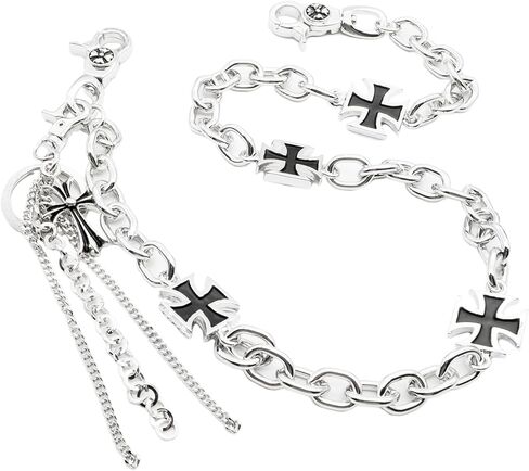 Maltese Cross Charm wallet chain Biker Punk Key chain With Detachable Keyring in Saudi Arabia